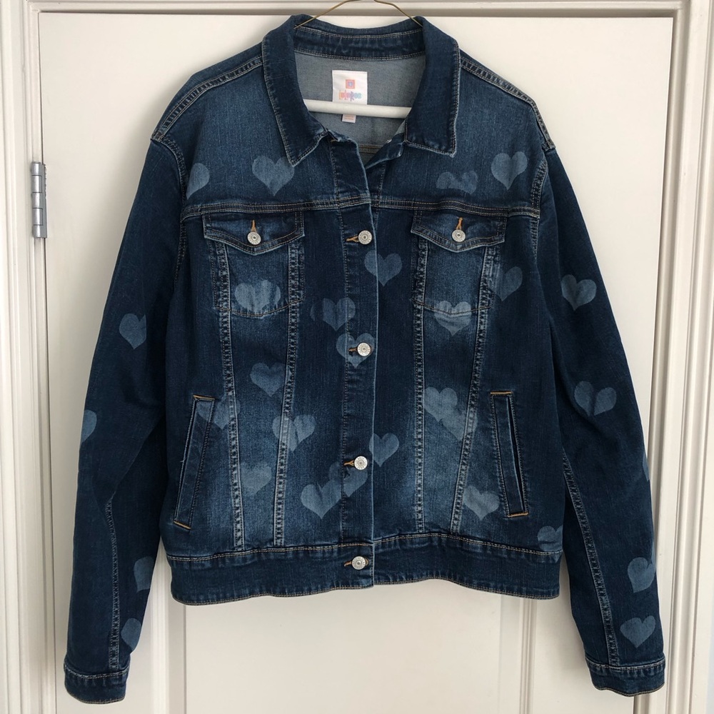 LulaRoe women’s heart denim jacket 3xl Great condition!